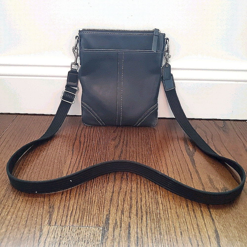 Vintage Coach Black Leather Crossbody